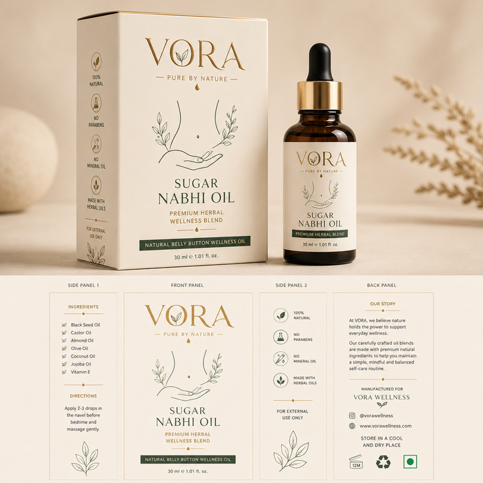 VORA Sugar Balance Nabhi Oil | Premium Herbal Wellness Blend | 30ml