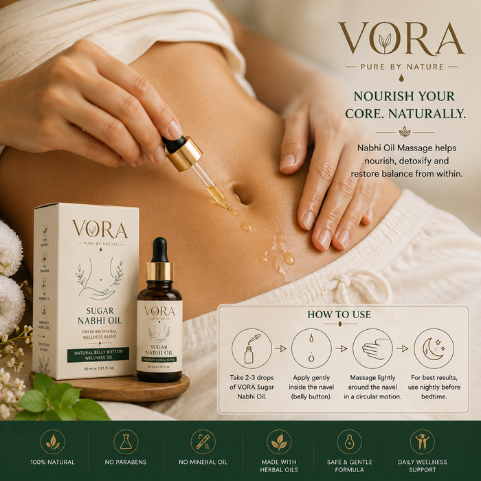 VORA Sugar Balance Nabhi Oil | Premium Herbal Wellness Blend | 30ml