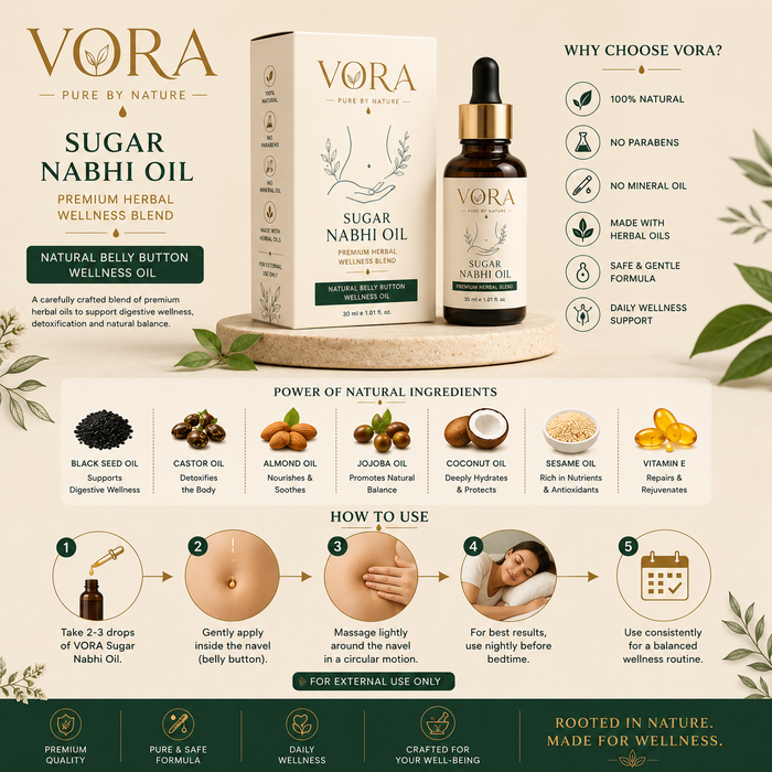 VORA® Sugar Balance Nabhi Oil | Premium Herbal Wellness Blend | 30ml