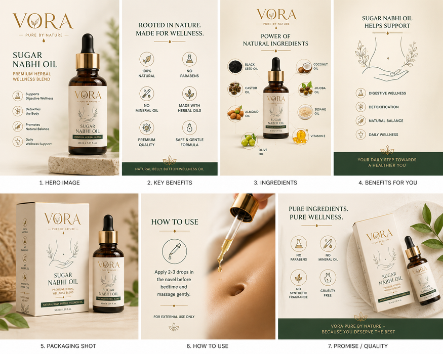 VORA Sugar Balance Nabhi Oil | Premium Herbal Wellness Blend | 30ml