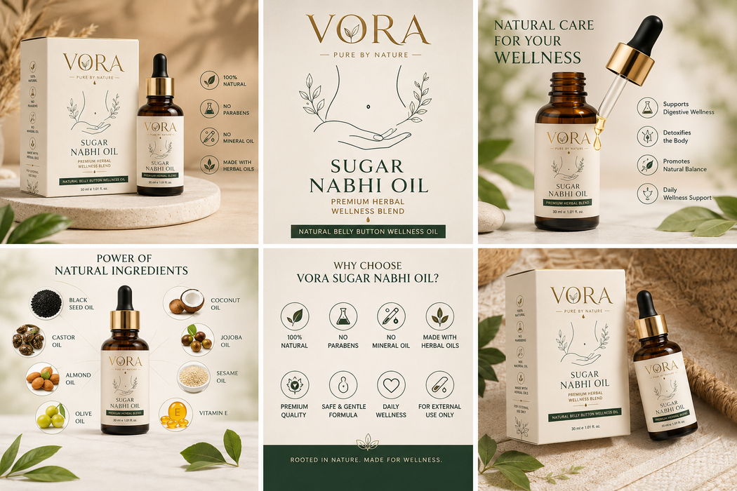 VORA Sugar Balance Nabhi Oil | Premium Herbal Wellness Blend | 30ml