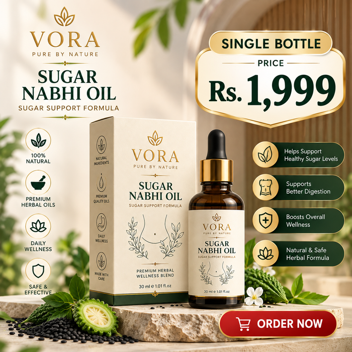 VORA® Sugar Balance Nabhi Oil | Premium Herbal Wellness Blend | 30ml