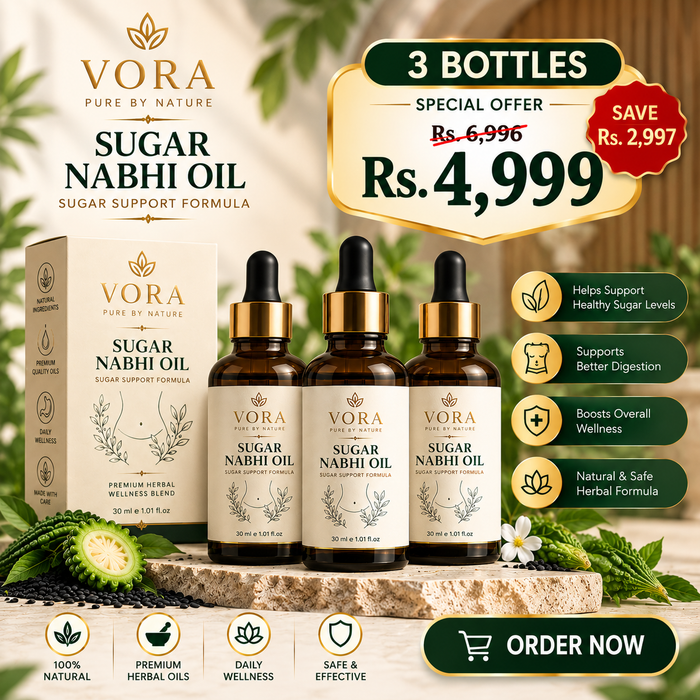 VORA® Sugar Balance Nabhi Oil | Premium Herbal Wellness Blend | 30ml