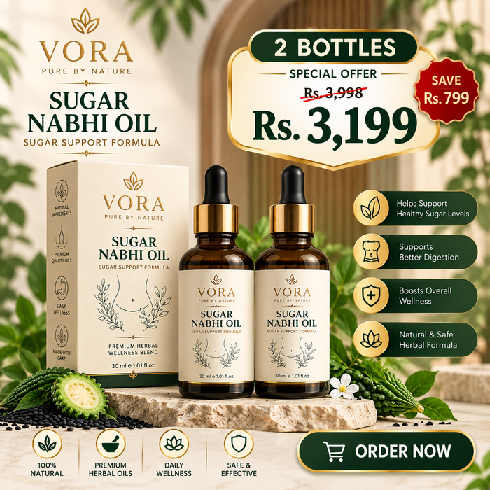 VORA® Sugar Balance Nabhi Oil | Premium Herbal Wellness Blend | 30ml